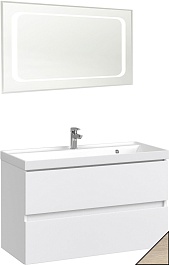 Водолей Мебель для ванной Best 100 подвесная ореховый дубослив светлый – фотография-1